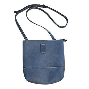 PORTLAND LEATHER Almost Perfect Festival crossbody bag Deep Water blue leather